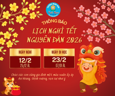 THÔNG BÁO NGHĨ TẾT NGUYÊN ĐÁN 2026