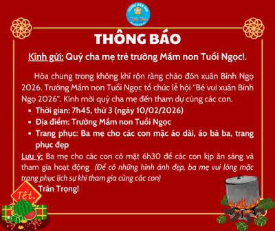 THÔNG BAO LỄ HỘI MỪNG XUÂN 2026