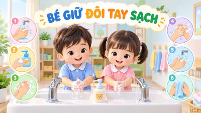 Bé giữ đôi tay sạch