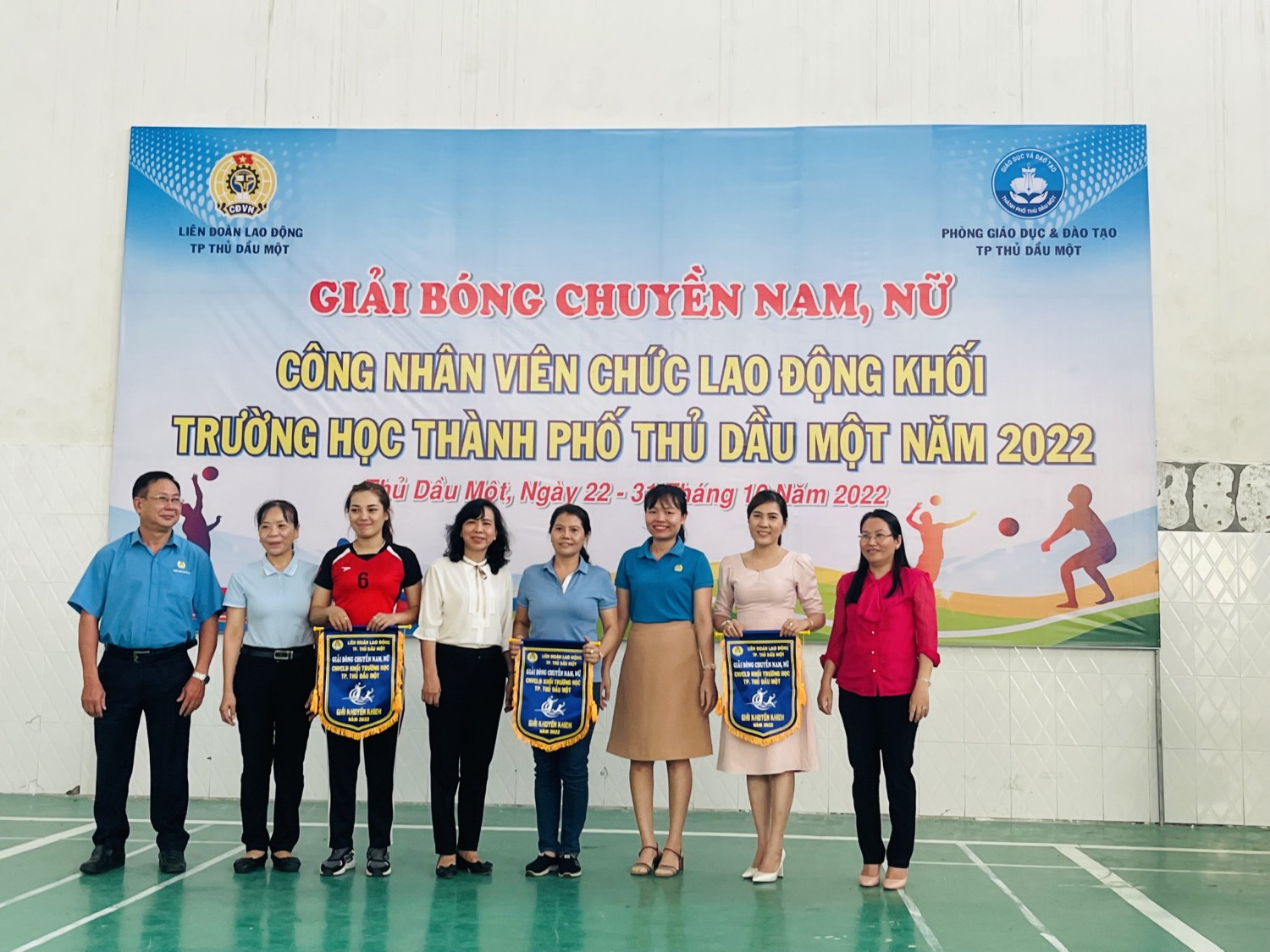 Công đoàn cơ sở trường Mầm non Tuổi Ngọc tham gia "Giải Bóng chuyền nam, nữ Công nhân Viên chức - Lao động  khối trường học TP.Thủ Dầu Một" năm 2022