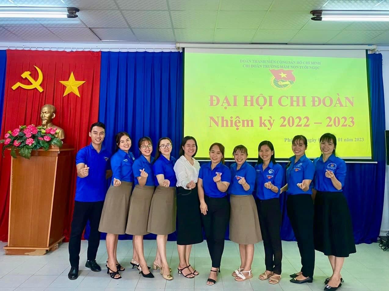 CHI ĐOÀN TRƯỜNG MẦM NON TUỔI NGỌC TỔ CHỨC THÀNH CÔNG ĐẠI HỘI CHI ĐOÀN ĐIỂM NHIỆM KỲ 2022 - 2023