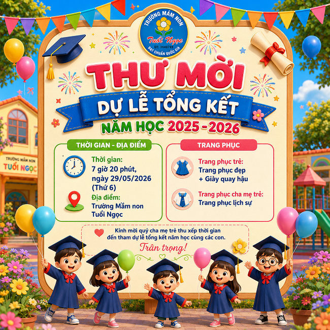 THƯ MỜI LỄ TỐNG KẾT NĂM HỌC 2025 -2026
